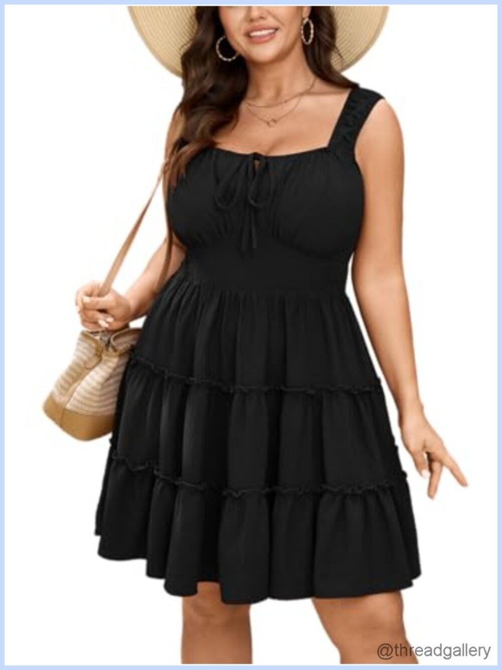 Plus Size Summer Sleeveless Mini Dress Ruffled Beach Vacation Casual